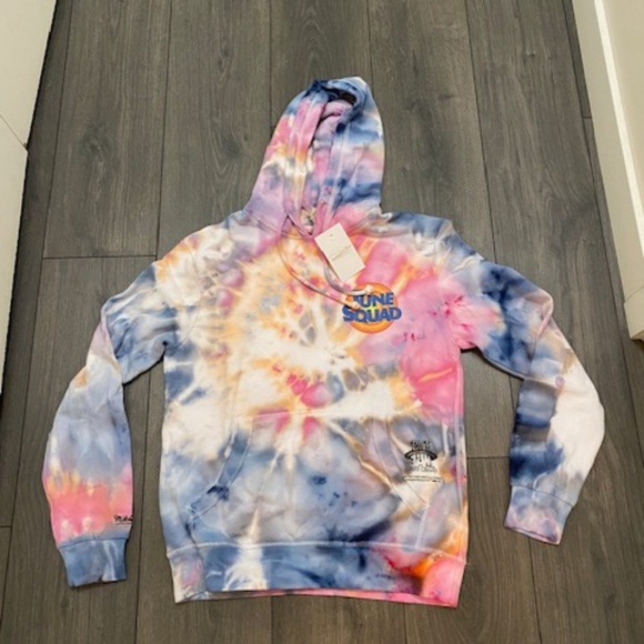 Mitchell & Ness Space Jam Tune Squad Retro Tie Dye Hoodie NWT - Picture 1 of 7